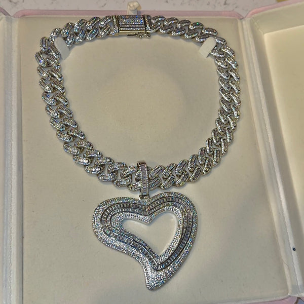 Frosted Heart Necklace