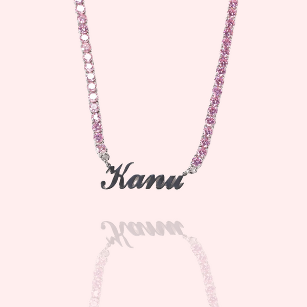 Custom Script Tennis Necklace
