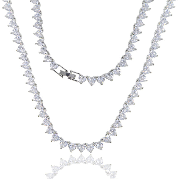Sweetheart Tennis Necklace | Silver