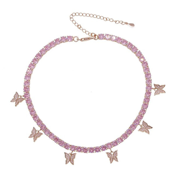 Butterfly Galore Necklace | Pink