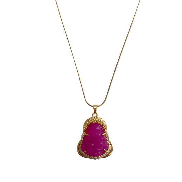 Pink Embroidered Buddha