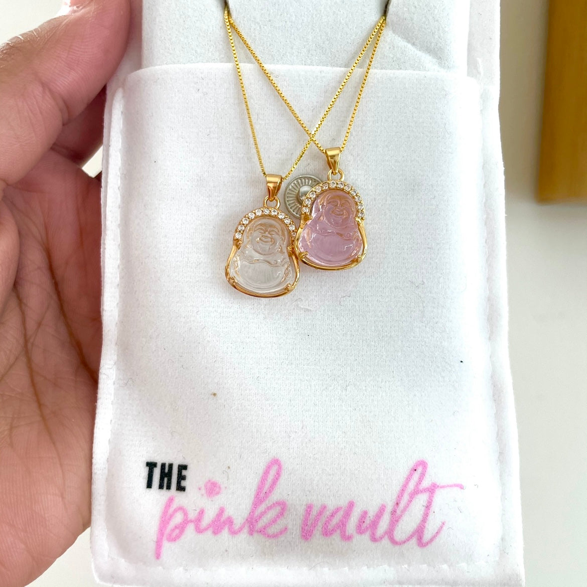 Mini Crystal Buddha Gold The Pink Vault
