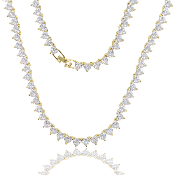 Sweetheart Tennis Necklace | Gold