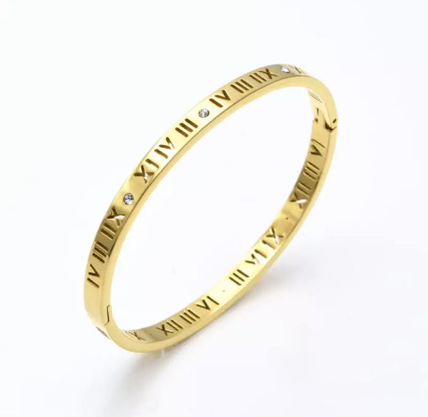Thin Roman Numeral Bangle