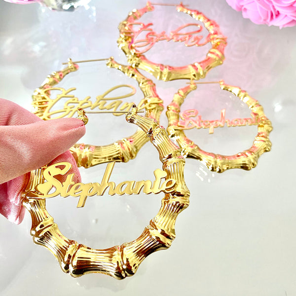 Nameplate Bamboo Hoops