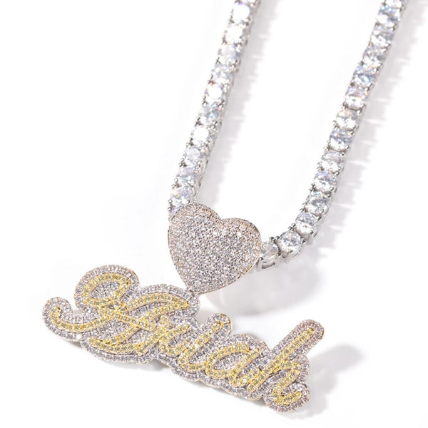 Two Tone Heart Pendant Custom Set