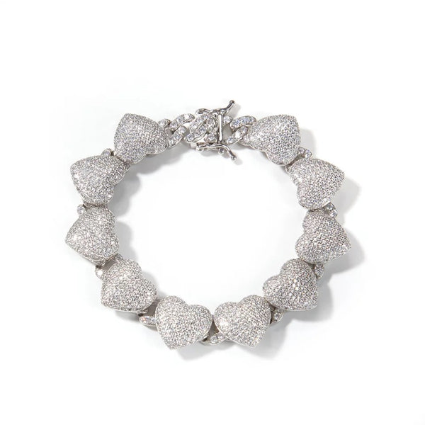 Queen Of Hearts Cuban Bracelet