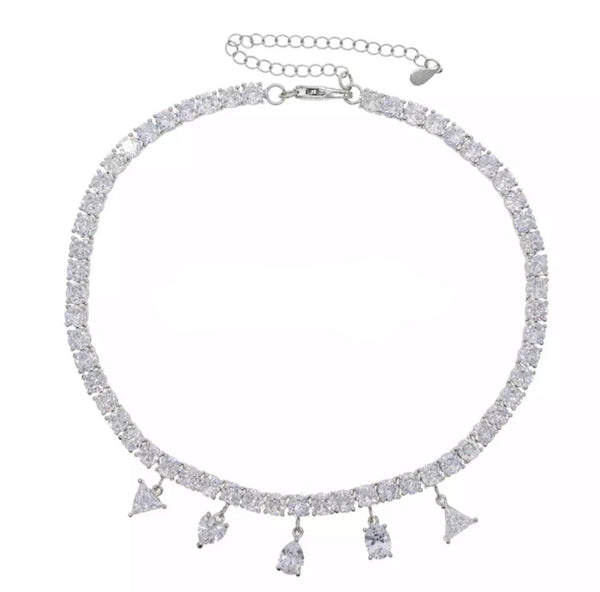 Sterling silver Icy Tear Drop Necklace